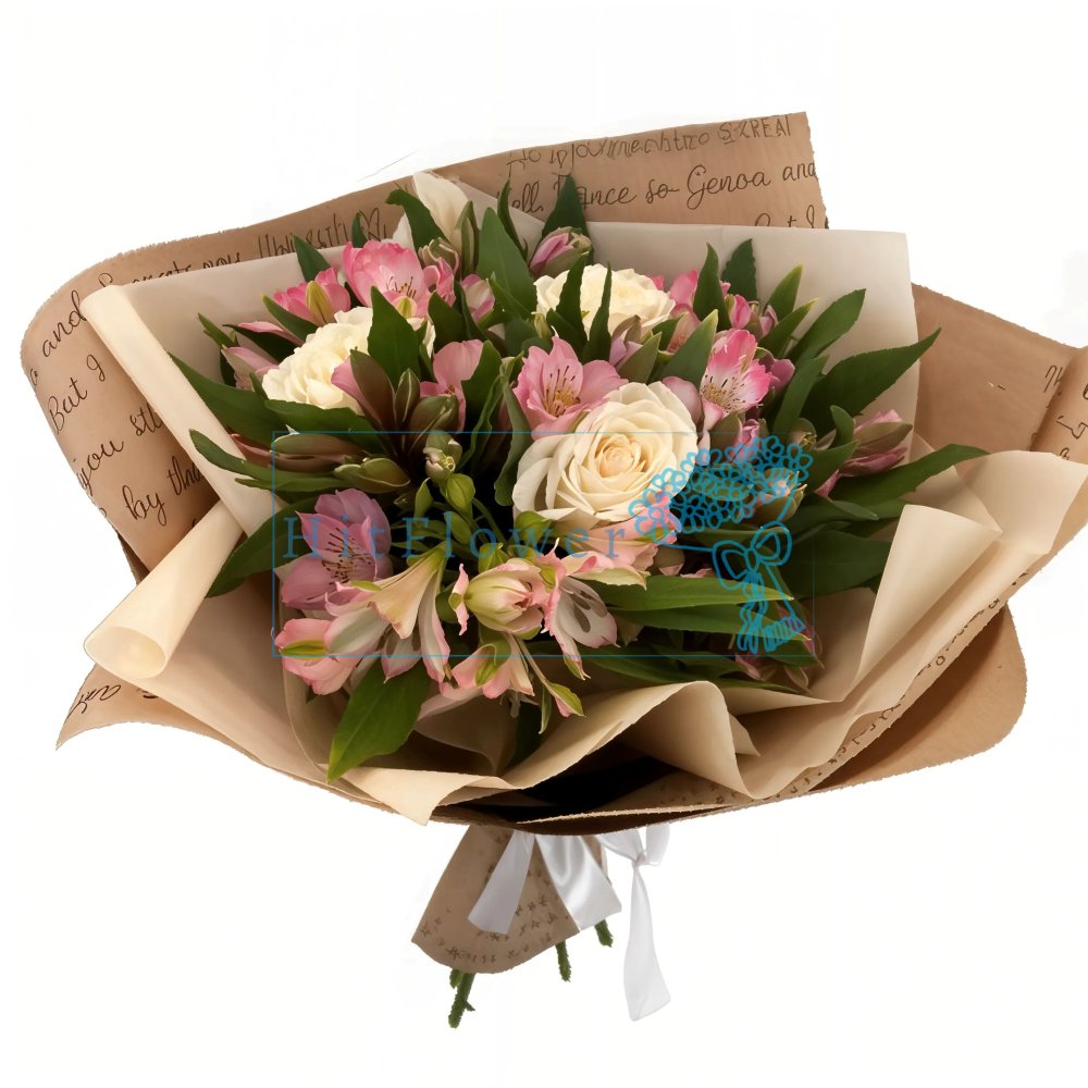 Букет цветов из: Альстромерии и Розы